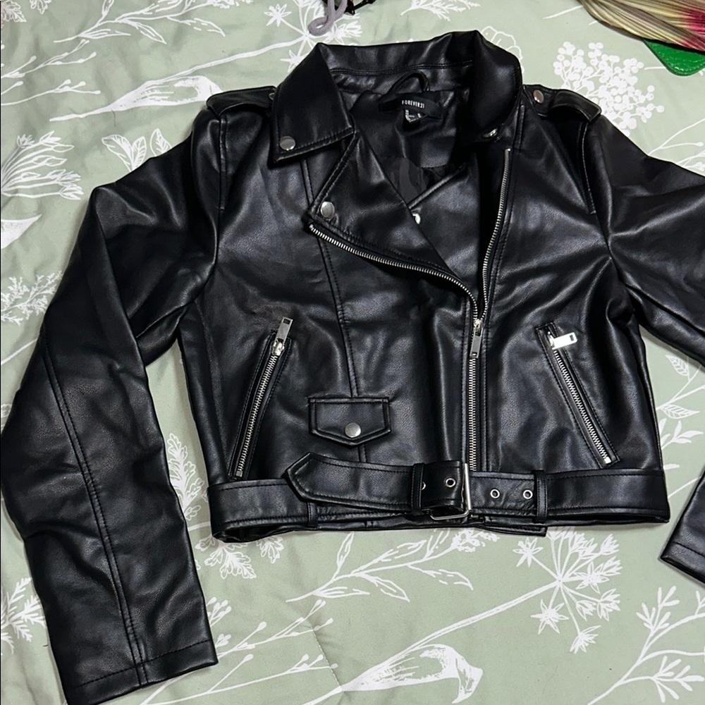 Forever 21 Black Leather Moto Jacket
